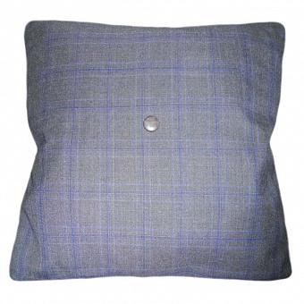 Декоративная подушка Pillow Square шерсть Grey Blue Checker