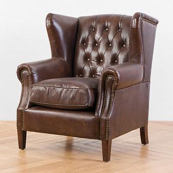 Кресло Parlament Armchair, Red Brown Wood D натуральная кожа Vintage Brown