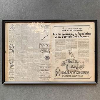 Винтажная газета в раме Vintage Times, Nov 8, 1928