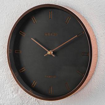 Настенные часы Modern Rose Gold Case Black Dial Smiths Wall Clock