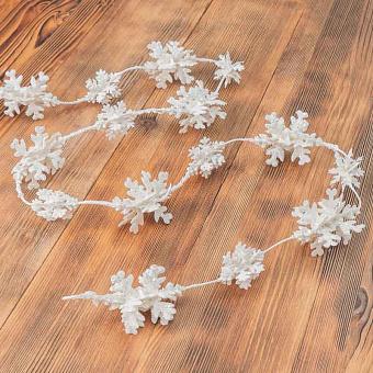 Гирлянда Glitter Snowflake Garland White 157 cm