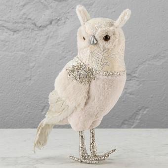 Новогодняя фигурка Owl With Sparkles Head Right 34 cm