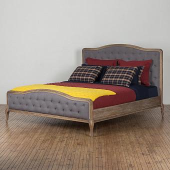 Двуспальная кровать Lea Double Bed лён Linen Grey