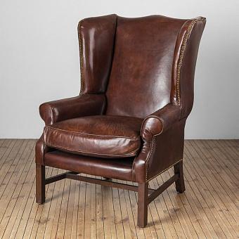 Кресло Daddy Downing Chair, Antique Wood натуральная кожа Vintage Cigar