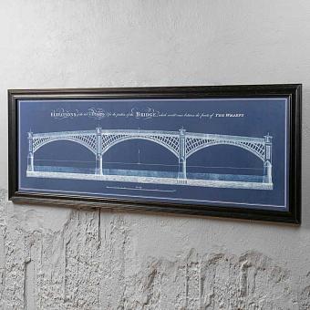 Картина-принт Architectural Telford Bridge Blue Print Large дуб Black Oak