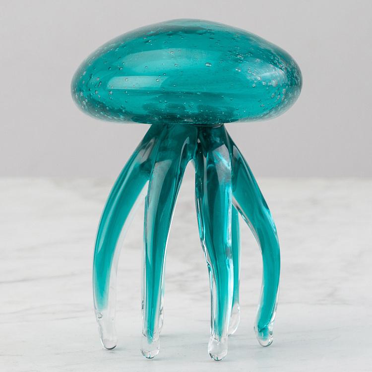 Glass Turquoise Jellyfish Small