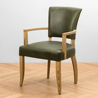 Стул Mami Dining Chair With Arms, Oak Brown натуральная кожа British Green