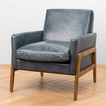 Кресло Cupertino Chair RM натуральная кожа Dark Blue Master
