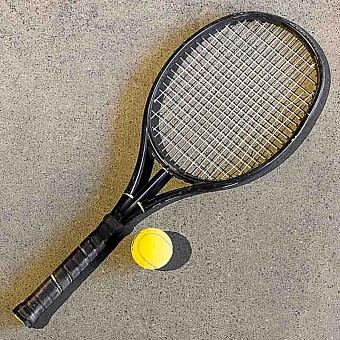 Винтажная теннисная ракетка и мяч Vintage Tennis Racket And Ball 18