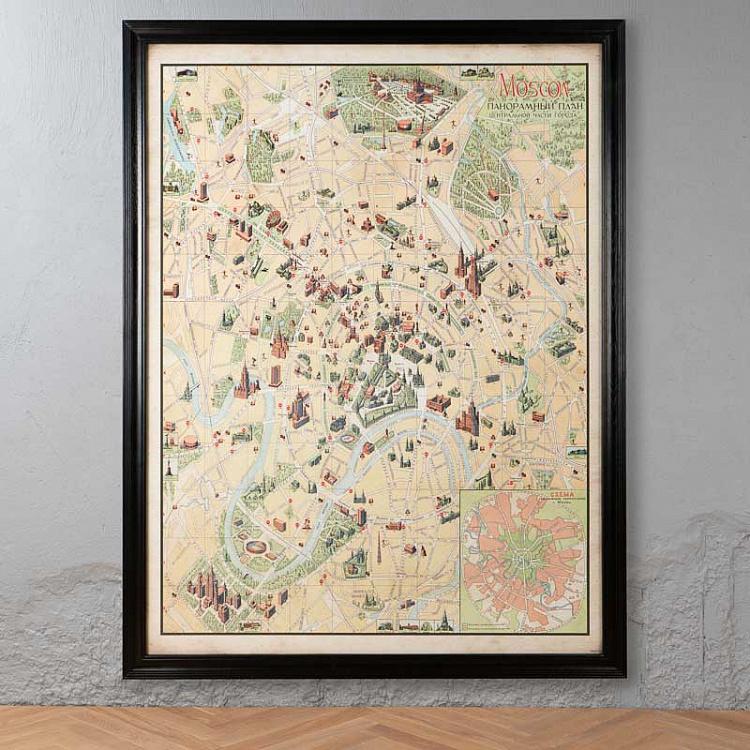 Картина-принт Карта Москвы, L Map Moscow Large