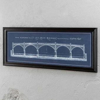 Картина-принт Architectural Iron Bridge Blue Print Small дуб Black Oak
