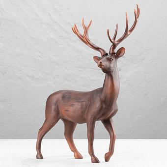 Новогодняя фигурка Walking Wood Look Deer Brown 46,5 cm