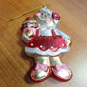 Ёлочная игрушка Glass Cupcake Gingerbread Girl 14 cm discount