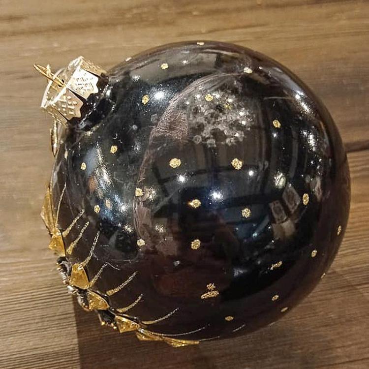 Glass Jewel 3D Bee Ball Black/Gold 12 cm discount