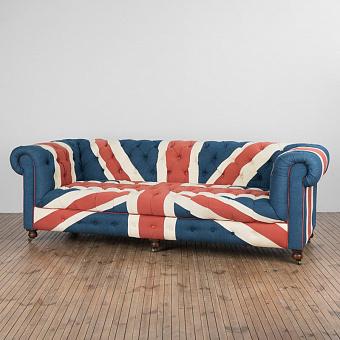 Трёхместный диван Bensington 3 Seater джинсовая ткань Union Jack