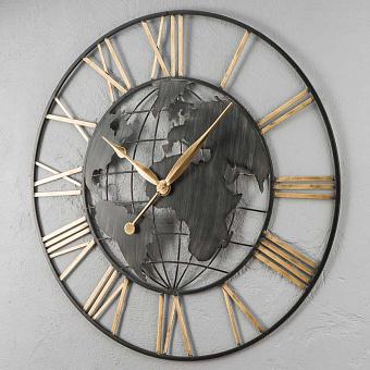 Clock With Iron World Map Large