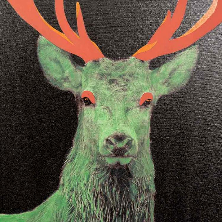 Картина акрилом Цветной олень № 3 Deer Pop Art Toile Color 3