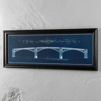 Картина-принт Architectural London Bridge Blue Print Small дуб Black Oak