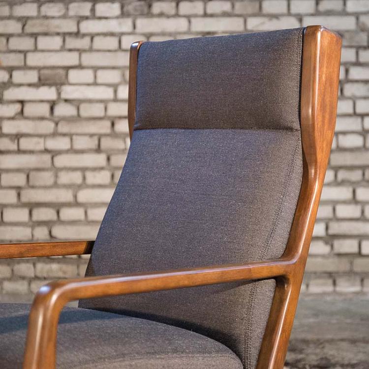 Кресло-качалка Канзас, серая ткань Rocking Chair Kansas Grey Fabric