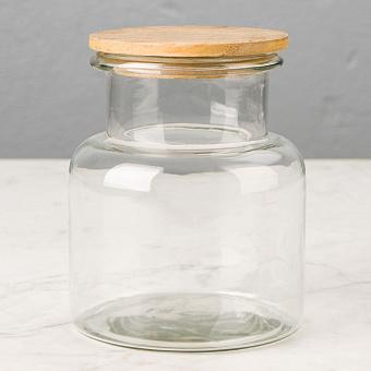 Ёмкость для хранения Airtight Jar With Flat Wooden Lid Small