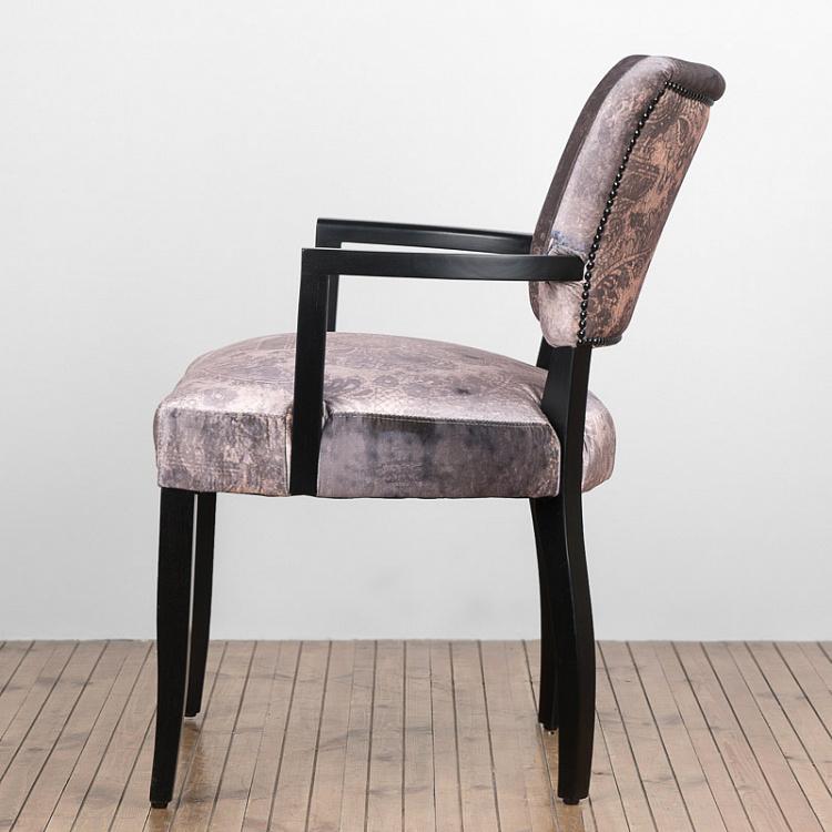Стул Мими с подлокотниками, чёрные ножки Mimi Dining Chair With Arms, Black Wood