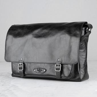 Мужская сумка Satchel Messenger Bag, Bowler Black натуральная кожа Bowler Black