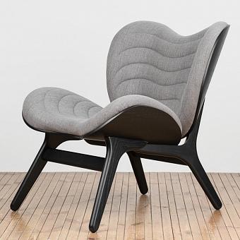 Кресло A Conversation Piece Lounge Chair Low, Black Oak полиэстер Slate Grey Kingston