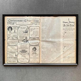 Винтажная газета в раме Vintage Times, Dec 17, 1928