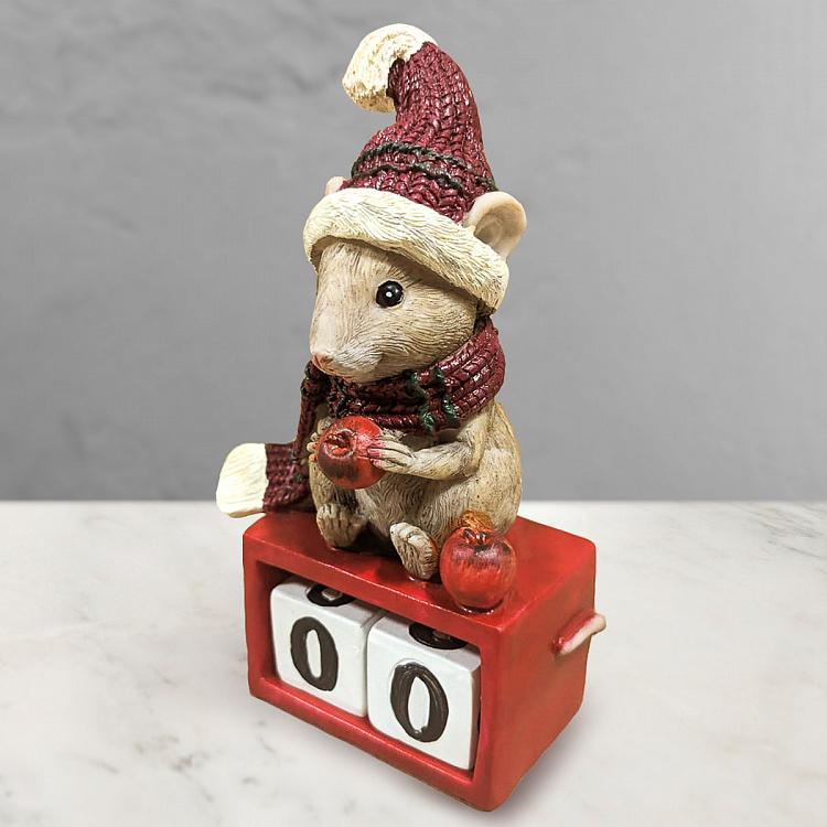 Xmas Mouse On Calendar Red 14,5 cm discount