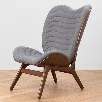 Кресло A Conversation Piece Lounge Chair Tall, Dark Oak полиэстер Slate Grey Kingston