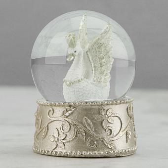 Новогодняя фигурка Glass Royal Swan Snow Globe Champagne 6,5 cm