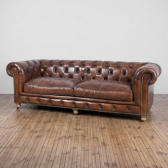 Трёхместный диван Constable 3 Seater натуральная кожа Original Vintage Coffee