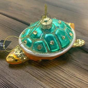Ёлочная игрушка Glass Hanger Tortoise Turquoise 9 cm discount