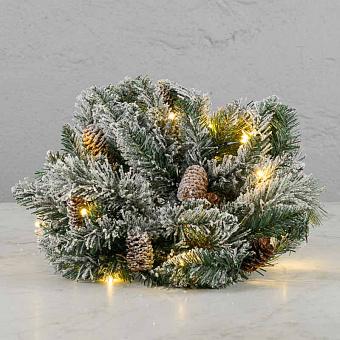 Новогоднее украшение с подсветкой 35 Led Light Flock Pine Snowflake Battery Operated 40 cm