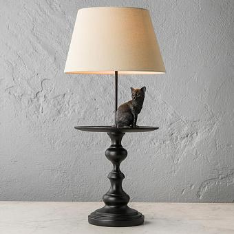 Настольная лампа Cat On Stand Table Lamp With White Shade