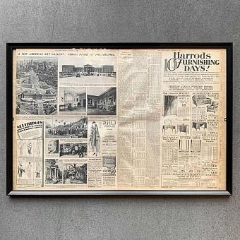 Винтажная газета в раме Vintage Times, Oct 8, 1928