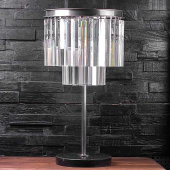 Настольная лампа Odeon Table Lamp хрусталь и металл Clear Crystal and Natural Metal