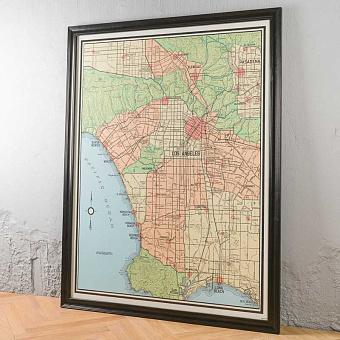 Картина-принт Map Los Angeles Large дуб Black Oak