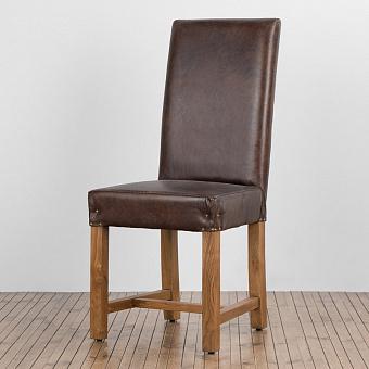 Стул Soho Dining Chair, Nibbed Wood натуральная кожа Vintage Cigar