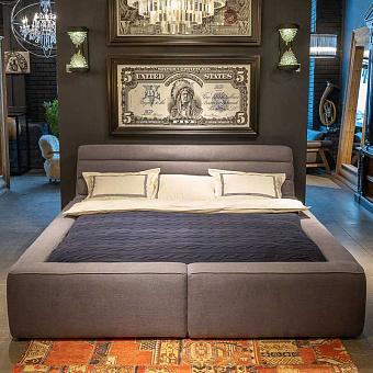 Двуспальная кровать Shabby Bed UK Super King discount лён Woven Linen Graphite