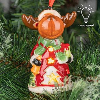 Ёлочная игрушка с подсветкой Christmas Elk With Lights 9 cm
