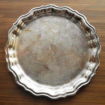 Винтажный поднос Vintage Old Silver Plate 12