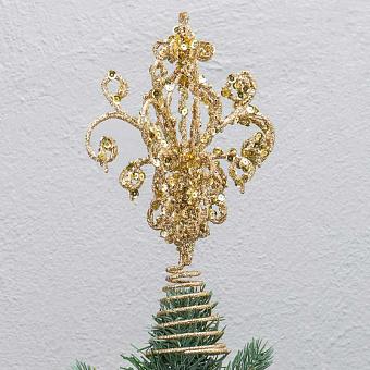 Верхушка на ёлку Glitter Sequin Chandelier Tree Topper Gold 25,5 cm