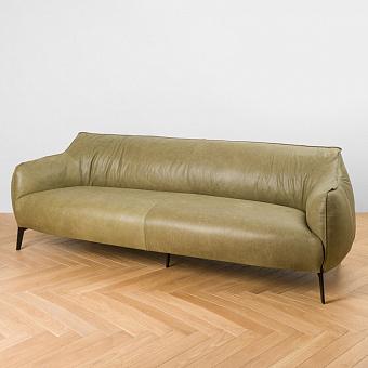 Трёхместный диван Boss 3 Seater натуральная кожа Vintage Zeytin