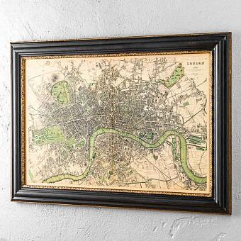 Винтажная картина-принт Vintage Maps London, England, 1843, MP3 Frame