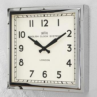 Настенные часы Chrome Square Smiths Wall Clock