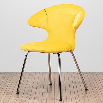 Стул Time Flies Chair, Chrome Steel полиэстер Canary Yellow Velour