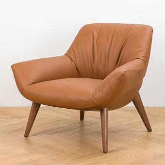 Кресло Belfiore Low Back Armchair, Walnut натуральная кожа Genuine Fondotinta