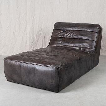 Диванный модуль Shabby Sectional Chaise натуральная кожа Destroyed Black