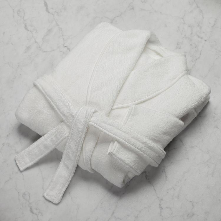 Белый банный халат, размер L CL Zero Twist Shawl Collar Robe White L
